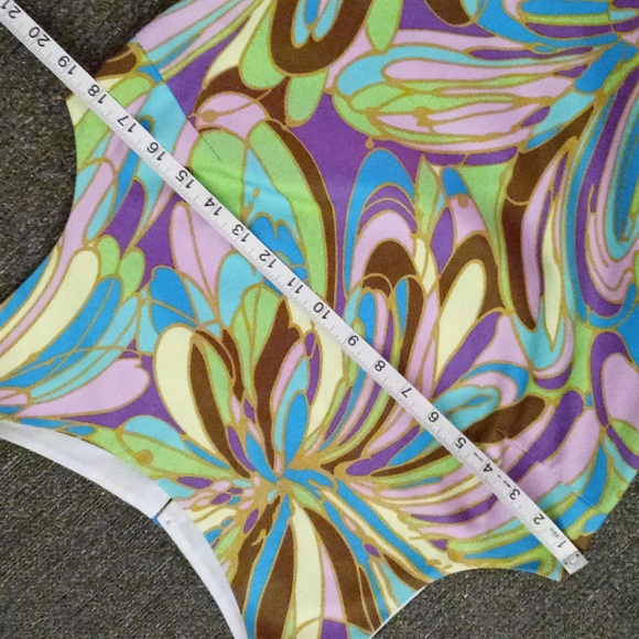 💜VTG Milly💜 - Multicolor Retro Floral Print Shift Dress - Picture 12 of 15